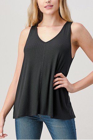 T325<br/>Ribbed Flowy Tank Top