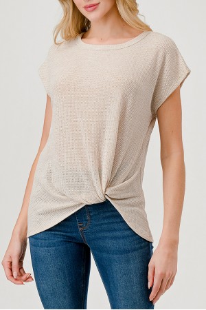 T805<br/>Off-side Knot Muscle Sleeve Top